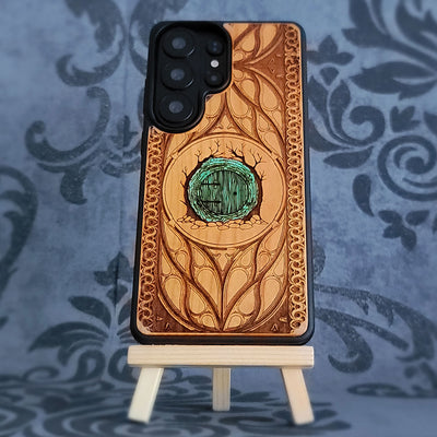 green door wood phone case laser engraved