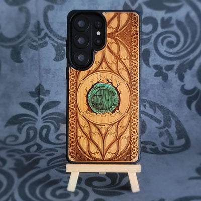 Hobbit Door Wood Phone Case - Green Hand Painted
