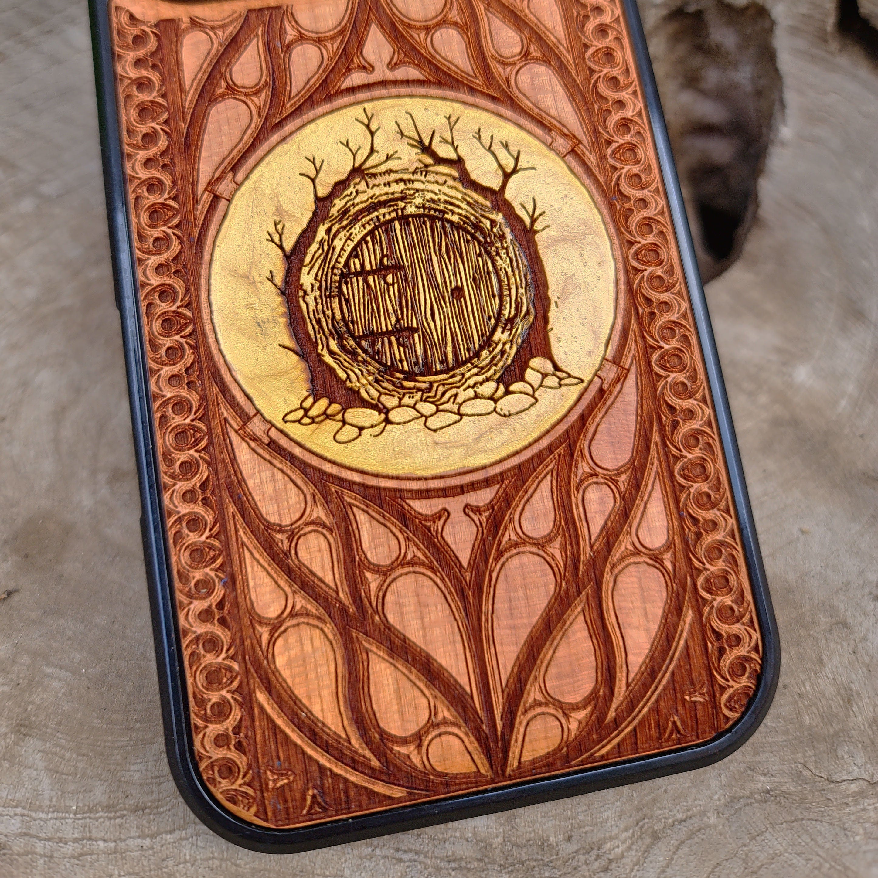Funda de madera para teléfono - Diseño de símbolo personalizado XXI