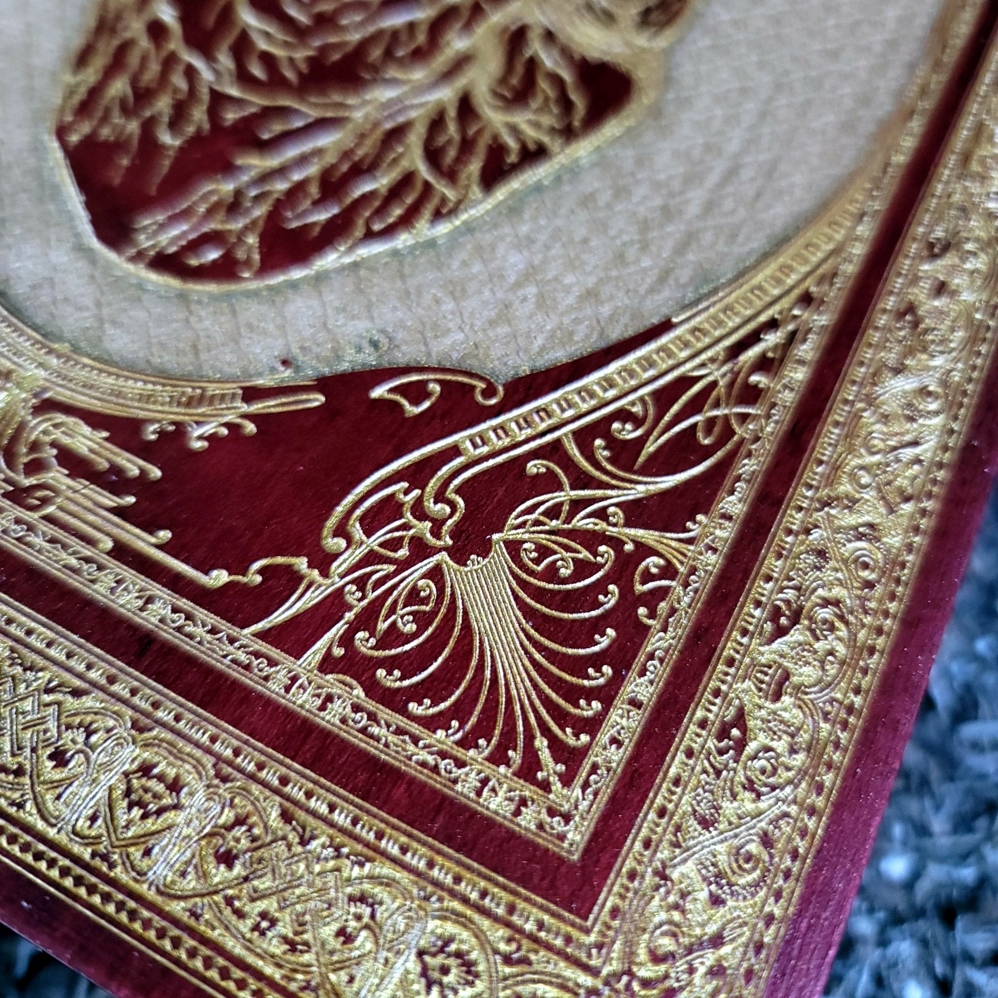 Medical-inspired red anatomical heart on wood, alternative wall art.
