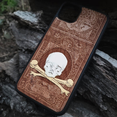 Minimalist wooden phone case with natural wood texture, compatible with iPhone  and Samsung Galaxy S.