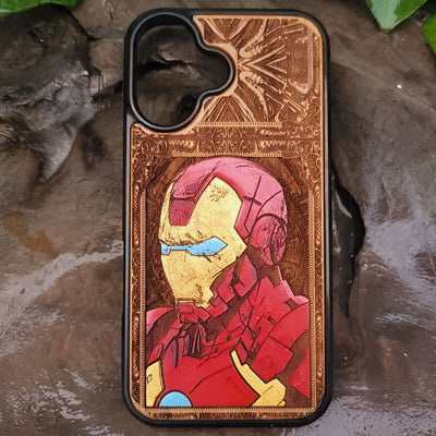 Iron Man - Wood Phone Case - Hand Painted