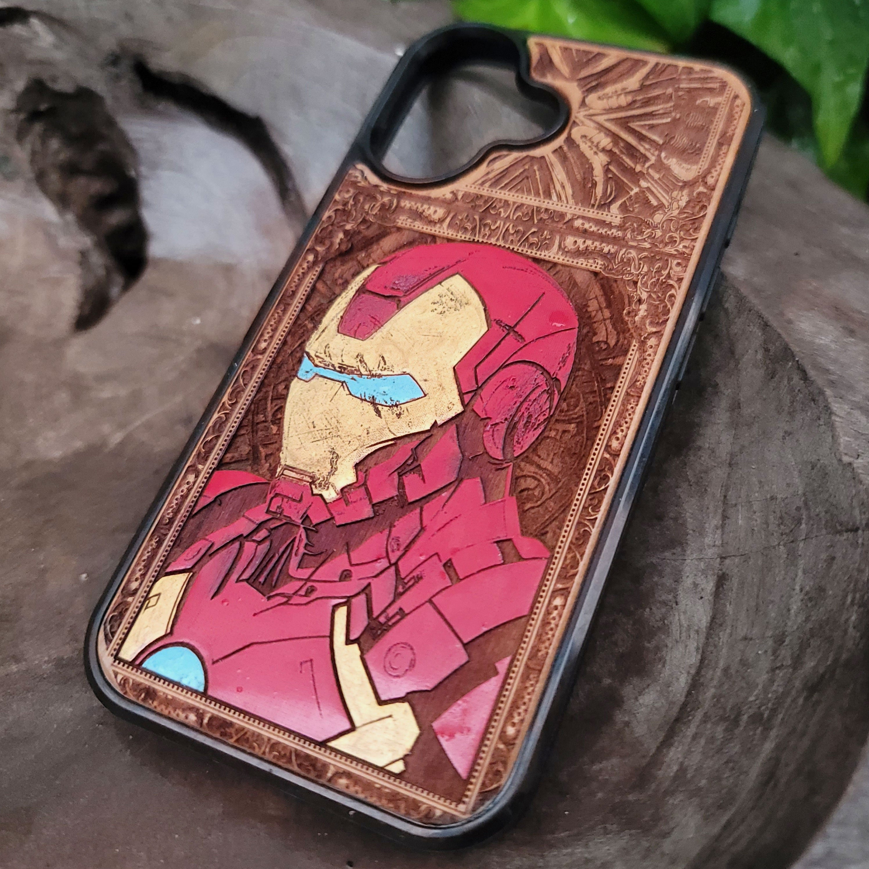 Iron Man - Wood Phone Case - Hand Painted