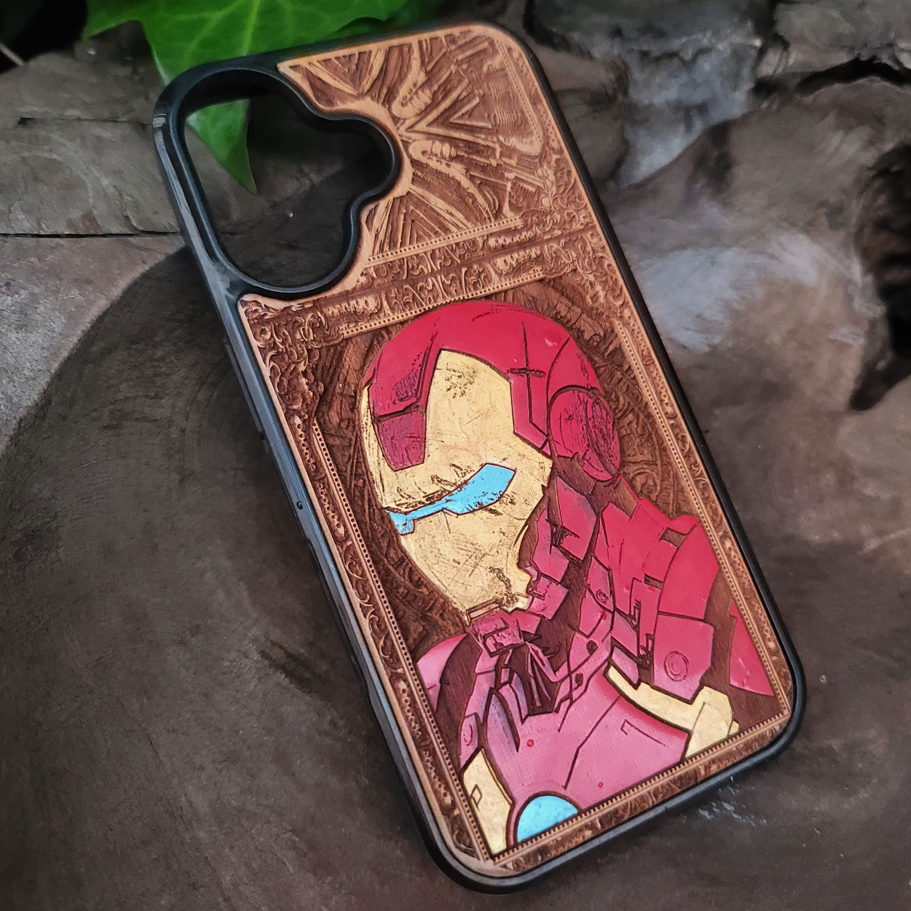 Iron Man - Wood Phone Case - Hand Painted