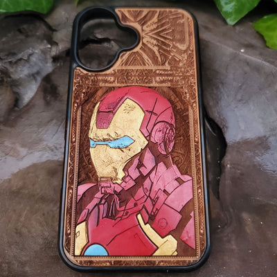 Iron Man - Wood Phone Case - Hand Painted