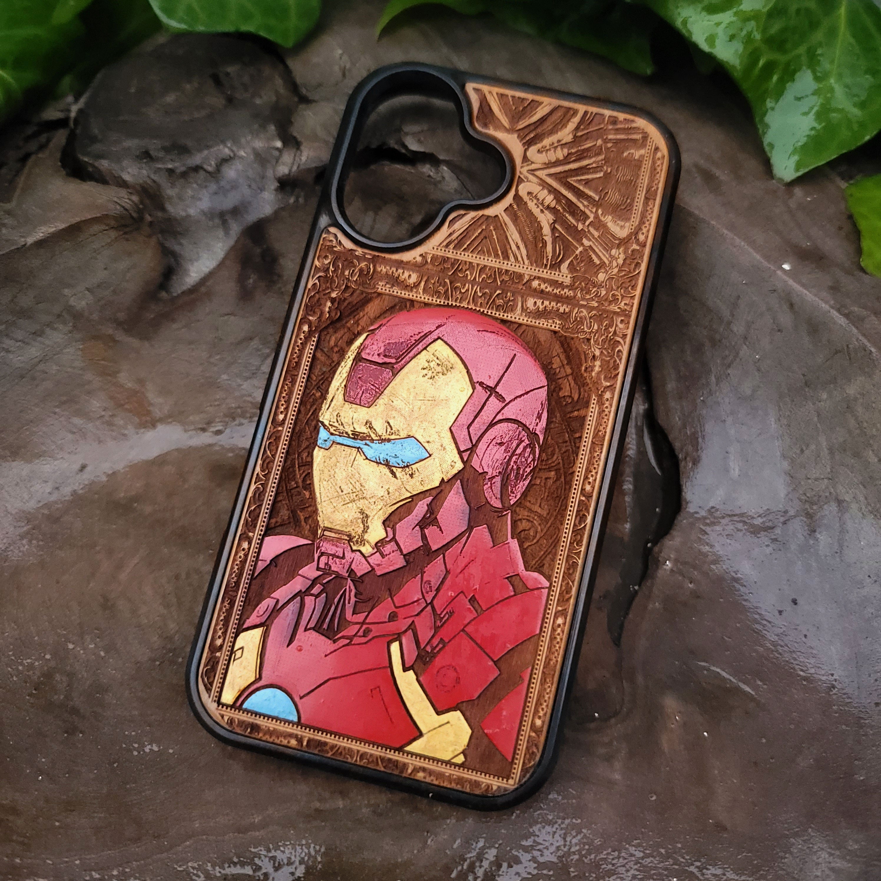 Iron Man - Wood Phone Case - Hand Painted
