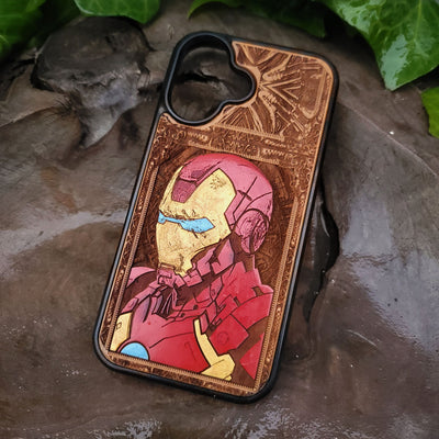 Iron Man - Wood Phone Case - Hand Painted