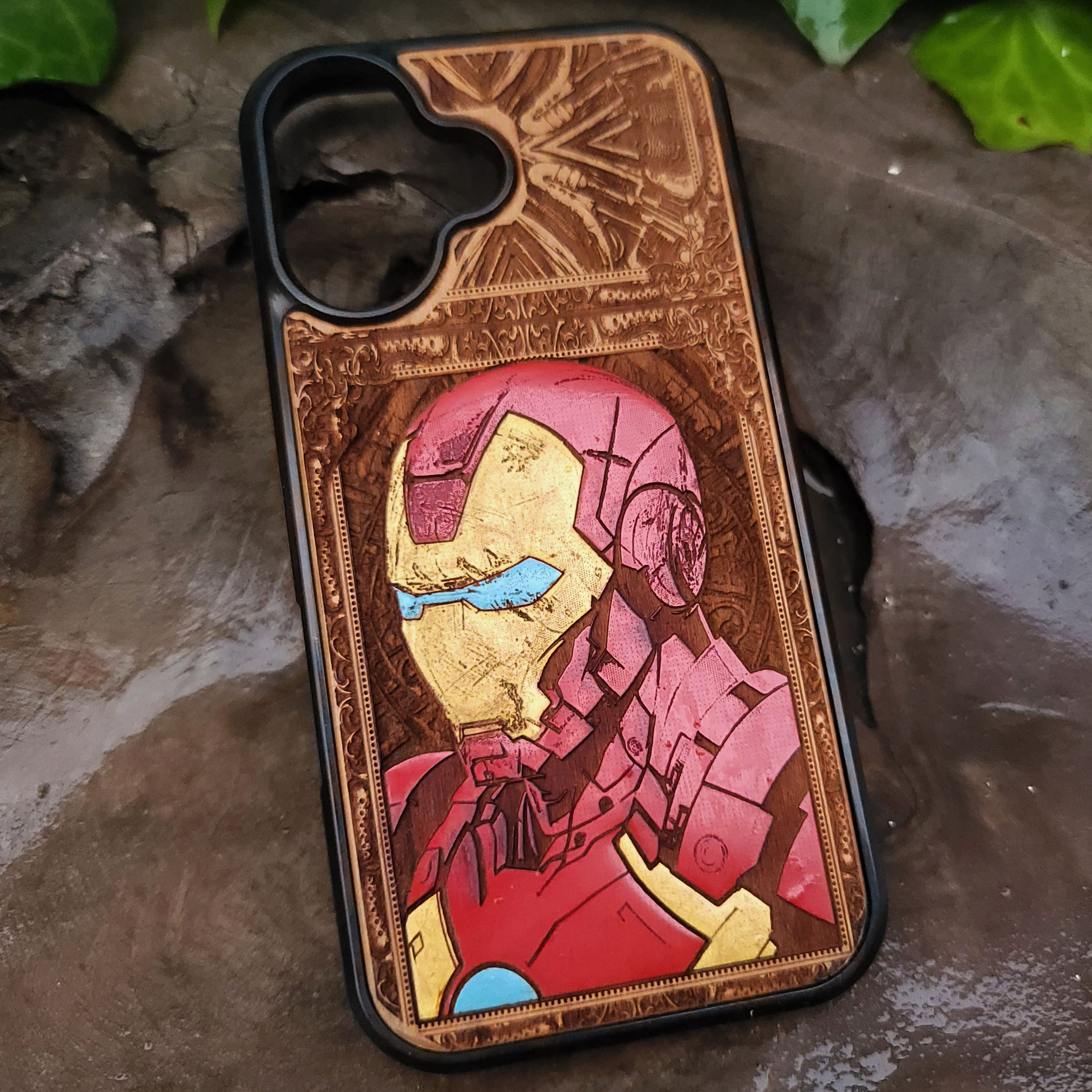 Iron Man - Wood Phone Case - Hand Painted