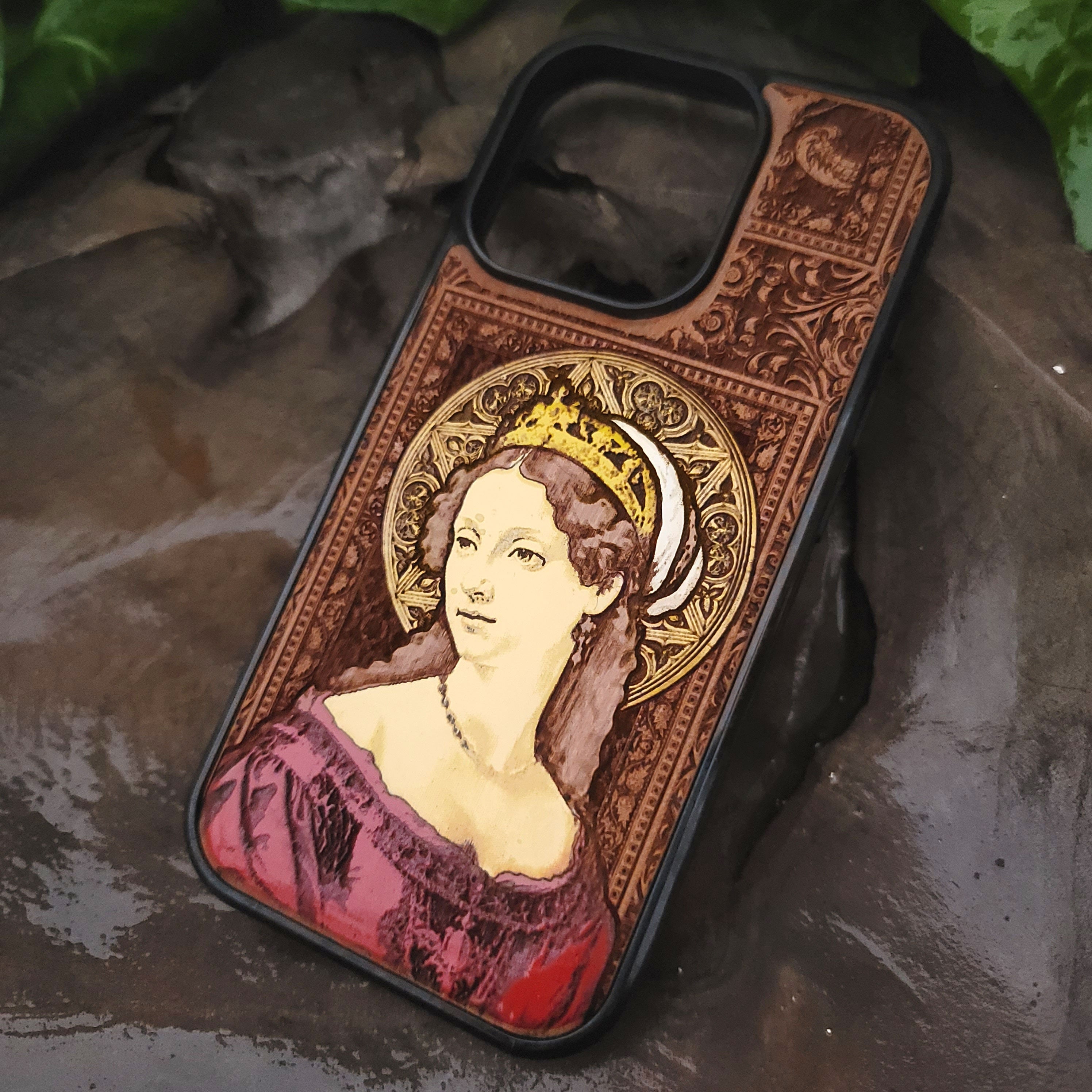 The Lady - Wood Phone Case - Hand Painted