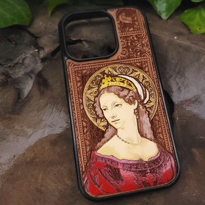 The Lady - Wood Phone Case - Hand Painted