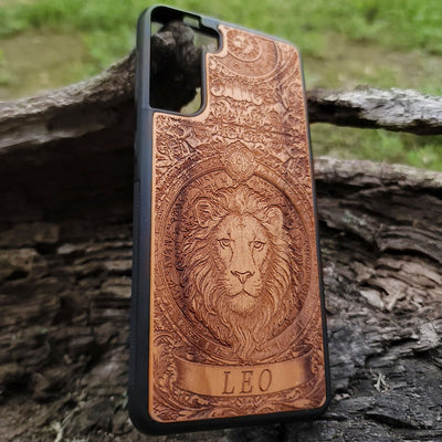 Unique Leo wood case for astrology fans and zodiac gift ideas