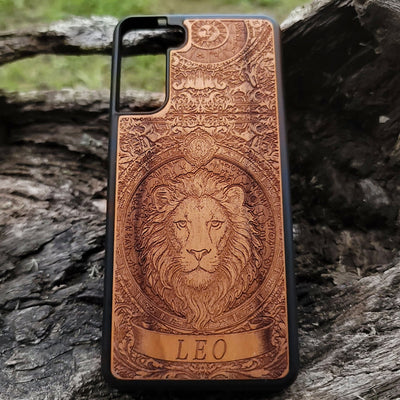 Laser-etched Leo star sign phone case for horoscope lovers