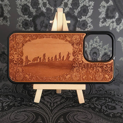 fellowship LOTR wood phone case laser engraved for iphone and samsung galaxy