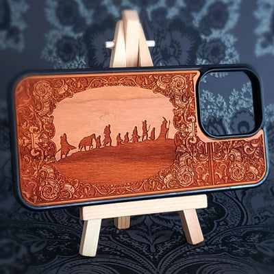 fellowship LOTR wood phone case laser engraved for iphone and samsung galaxy