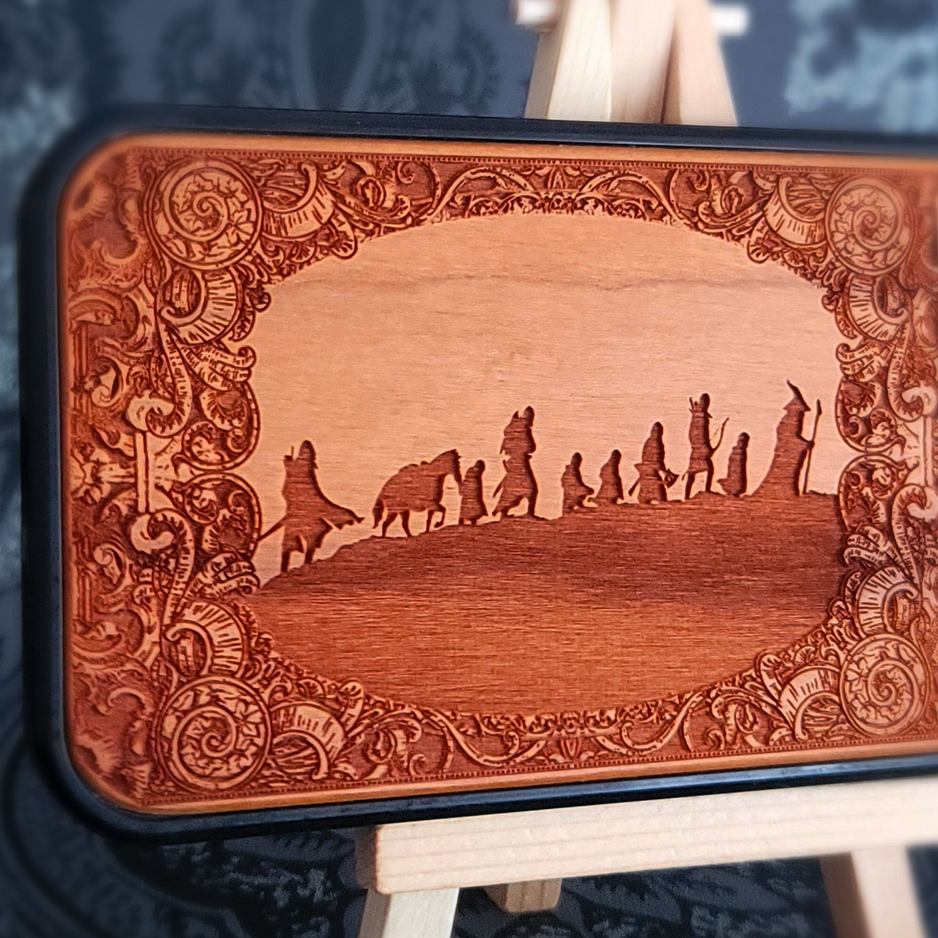 fellowship LOTR wood phone case laser engraved for iphone and samsung galaxy
