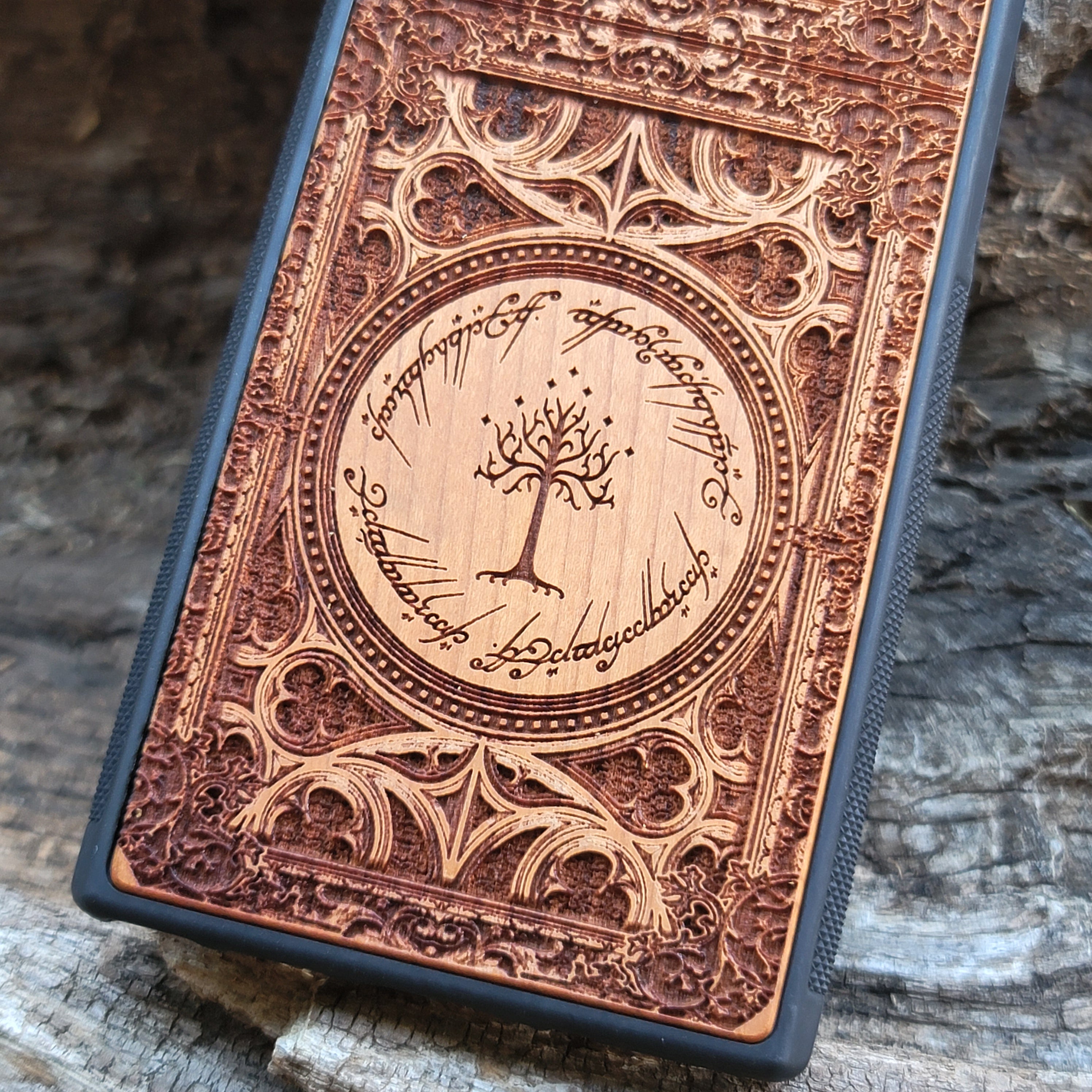 Wood Phone Case - Gothic Pattern Design X