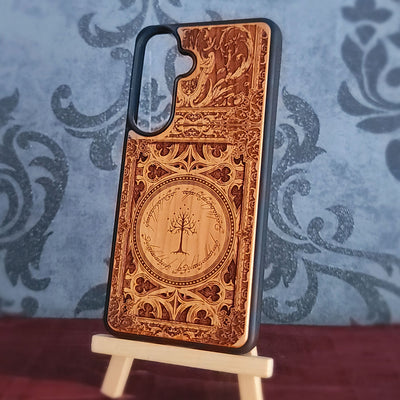 LOTR Wood Phone Case - Gothic Pattern