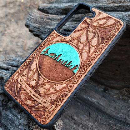 Wood Phone Case - Custom Symbol Design XXII Hand Painted