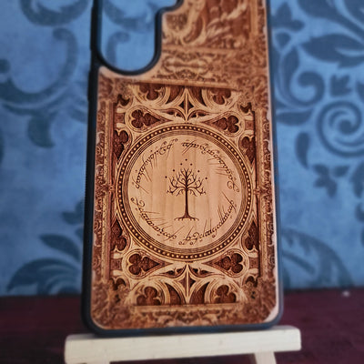 LOTR Wood Phone Case - Gothic Pattern