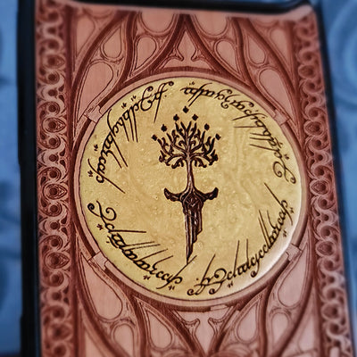 LOTR Wood Phone Case - Gold Hand Painted