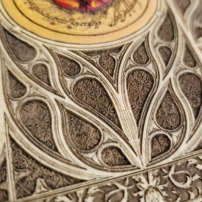Tolkien-inspired gothic wooden plaque featuring the iconic Sauron Eye.