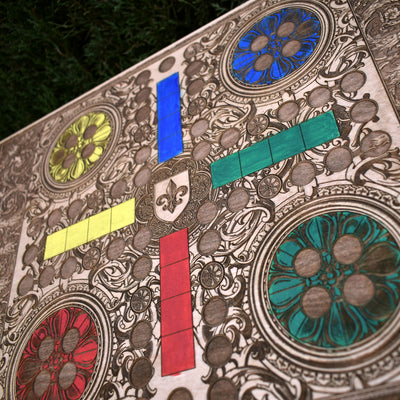 Gothic engraved wood art – gothic art, engraved wood, dark fantasy, skeleton design, artisan crafted