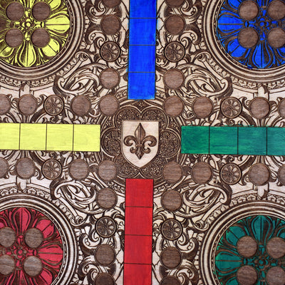 Gothic engraved wood art – gothic art, engraved wood, dark fantasy, skeleton design, artisan crafted