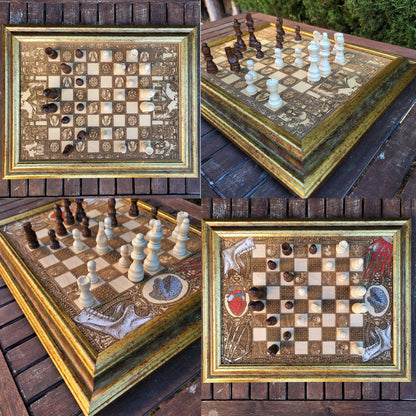 Sci Fi Chess Board - A3 Large Size