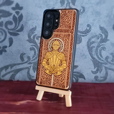 Medieval Knight "Honor" - Wood Phone Case - Gold Painted
