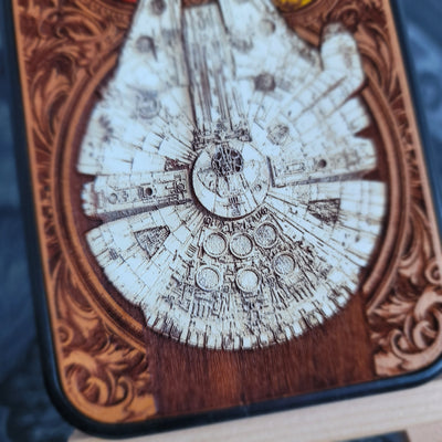 Millennium Falcon Star Wars - Wood Phone Case - Hand Painted