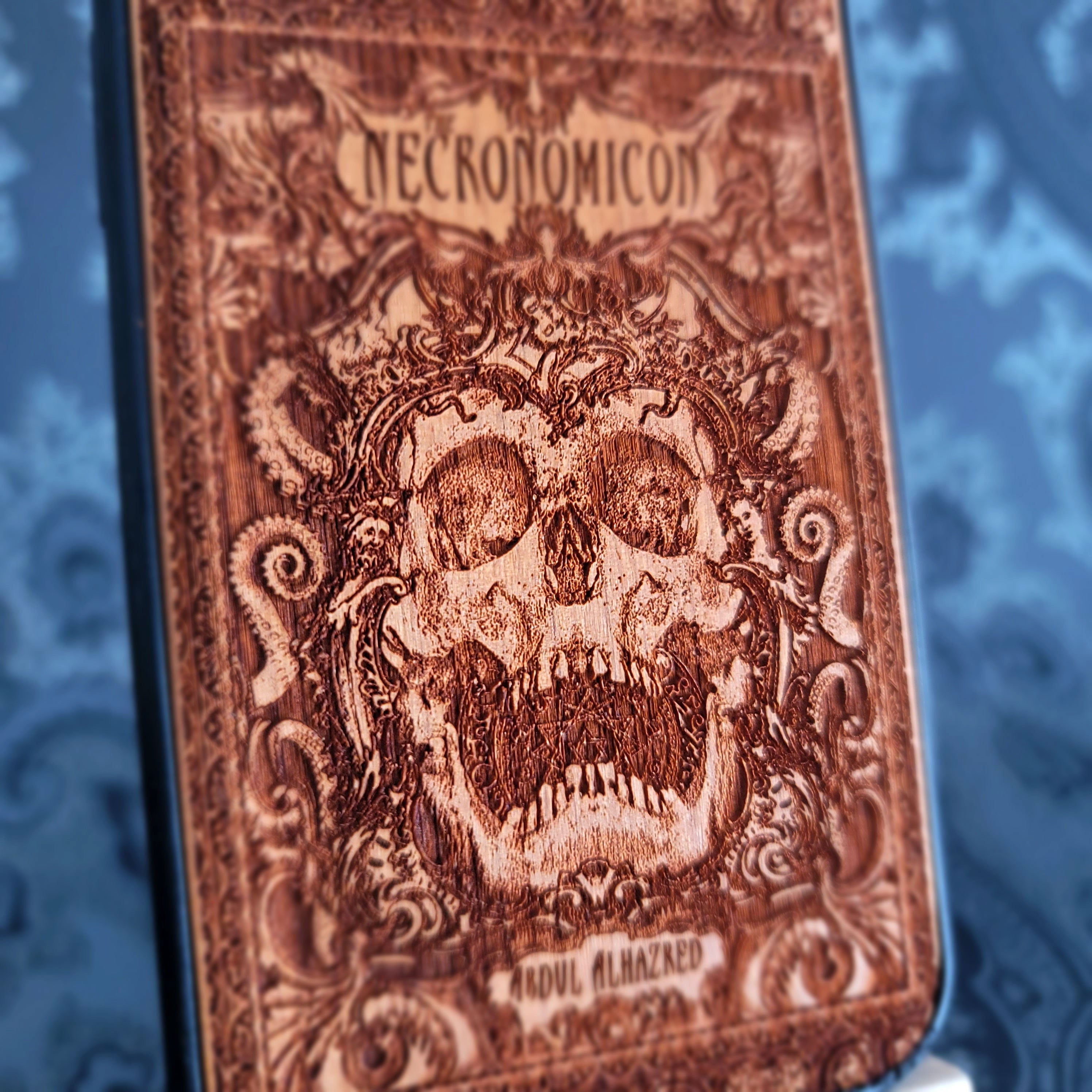 Necronomicon Wood Phone Case for iPhone & samsung Galaxy