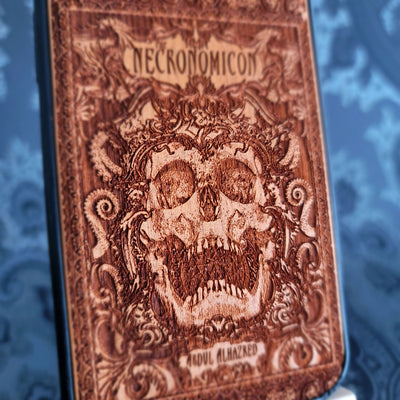 Necronomicon Wood Phone Case for iPhone & samsung Galaxy