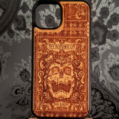 Necronomicon Wood Phone Case for iPhone & samsung Galaxy