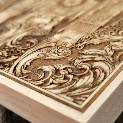 Handmade wooden artwork 'nan' – wood gift for 5 year anniversary, wedding present, gift for him or her, romantic handcrafted decor