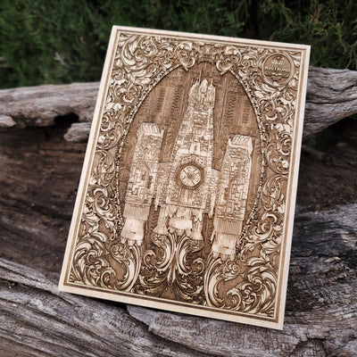 Handmade wooden artwork 'nan' – wood gift for 5 year anniversary, wedding present, gift for him or her, romantic handcrafted decor