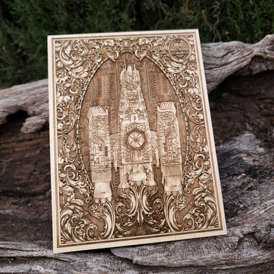 Handmade wooden artwork 'nan' – wood gift for 5 year anniversary, wedding present, gift for him or her, romantic handcrafted decor