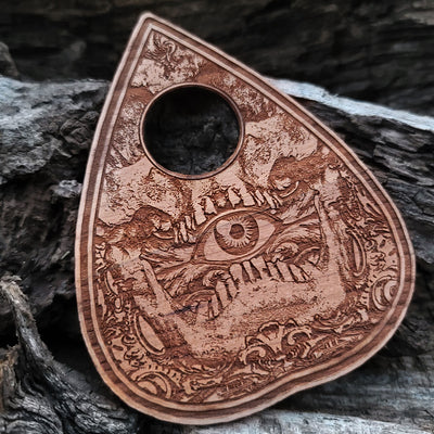 Gothic engraved wood art – gothic art, engraved wood, dark fantasy, skeleton design, artisan crafted