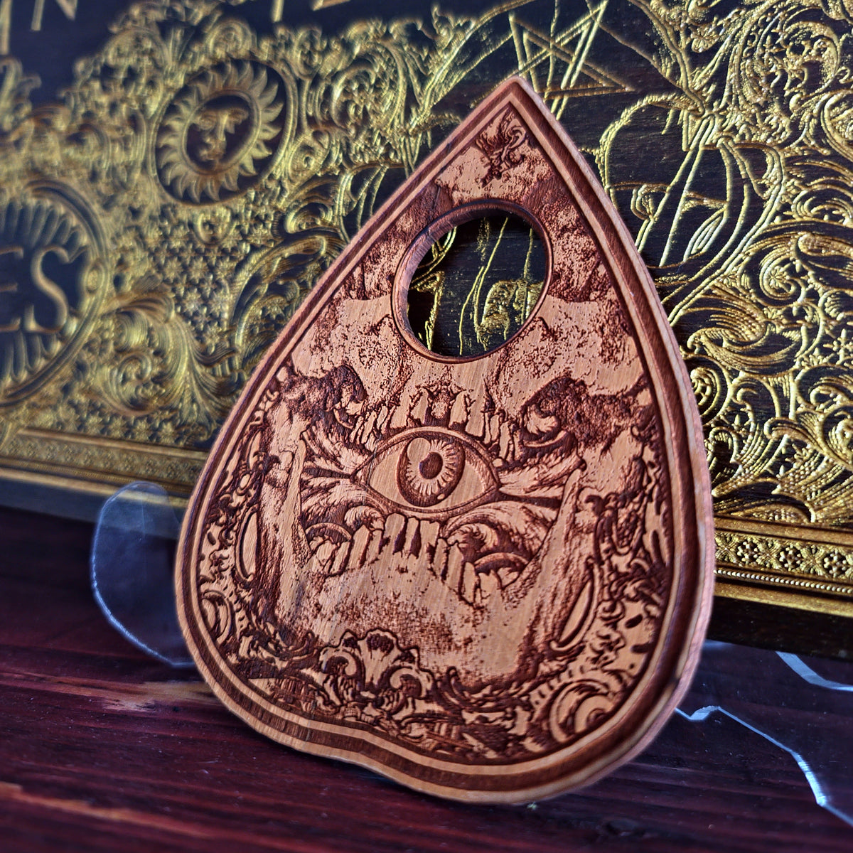 Ouija Board Walnut Stain & Gold - Large