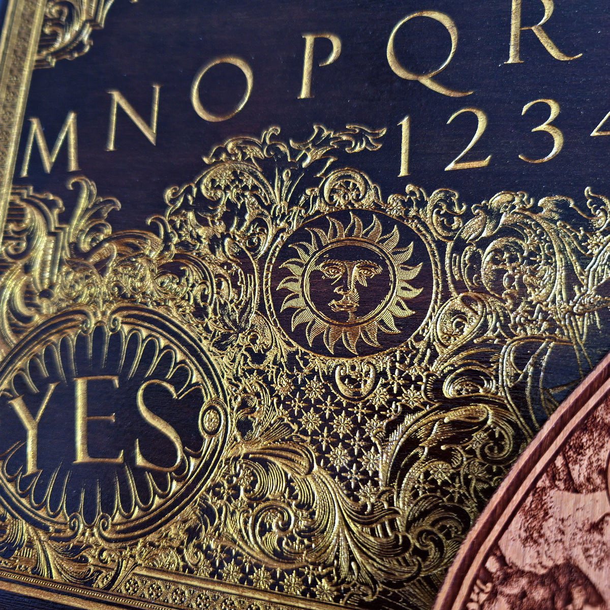 Ouija Board Walnut Stain & Gold - Large