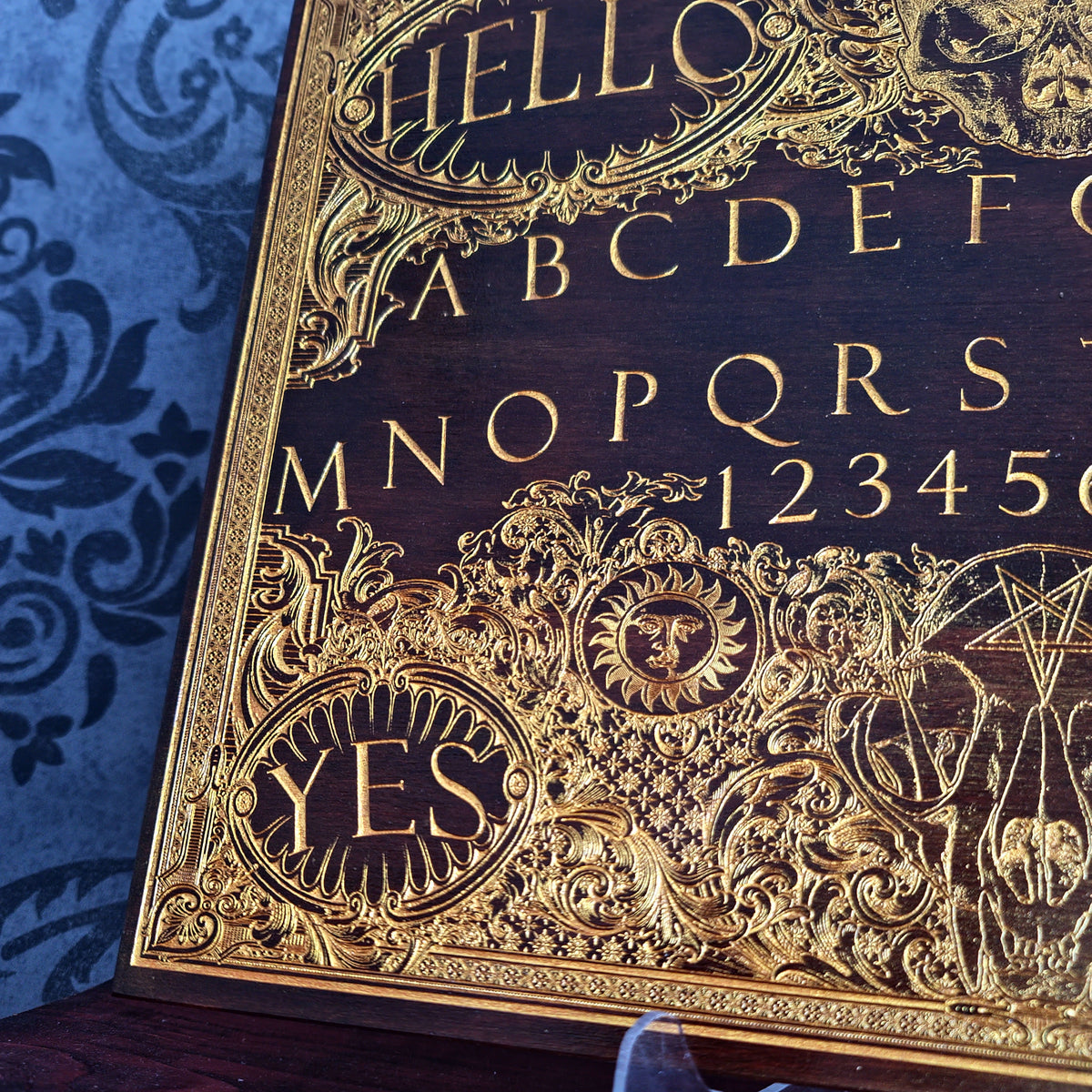 Ouija Board Walnut Stain & Gold - Large