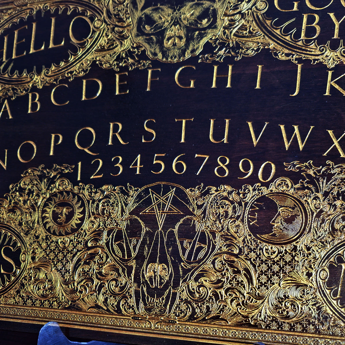 Ouija Board Walnut Stain & Gold - Large