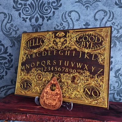 Ouija Board Walnut Stain & Gold - Large