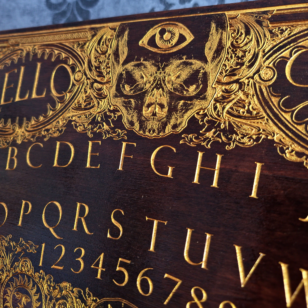 Ouija Board Walnut Stain & Gold - Large