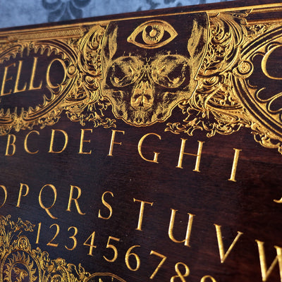 Ouija Board Walnut Stain & Gold - Large