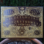 Load image into Gallery viewer, Ouija Board Walnut Stain &amp; Gold - Large
