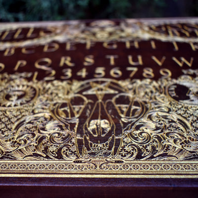 Gothic engraved wood art – gothic art, engraved wood, dark fantasy, skeleton design, artisan crafted