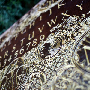 Ouija Board Walnut Stain & Gold - Large