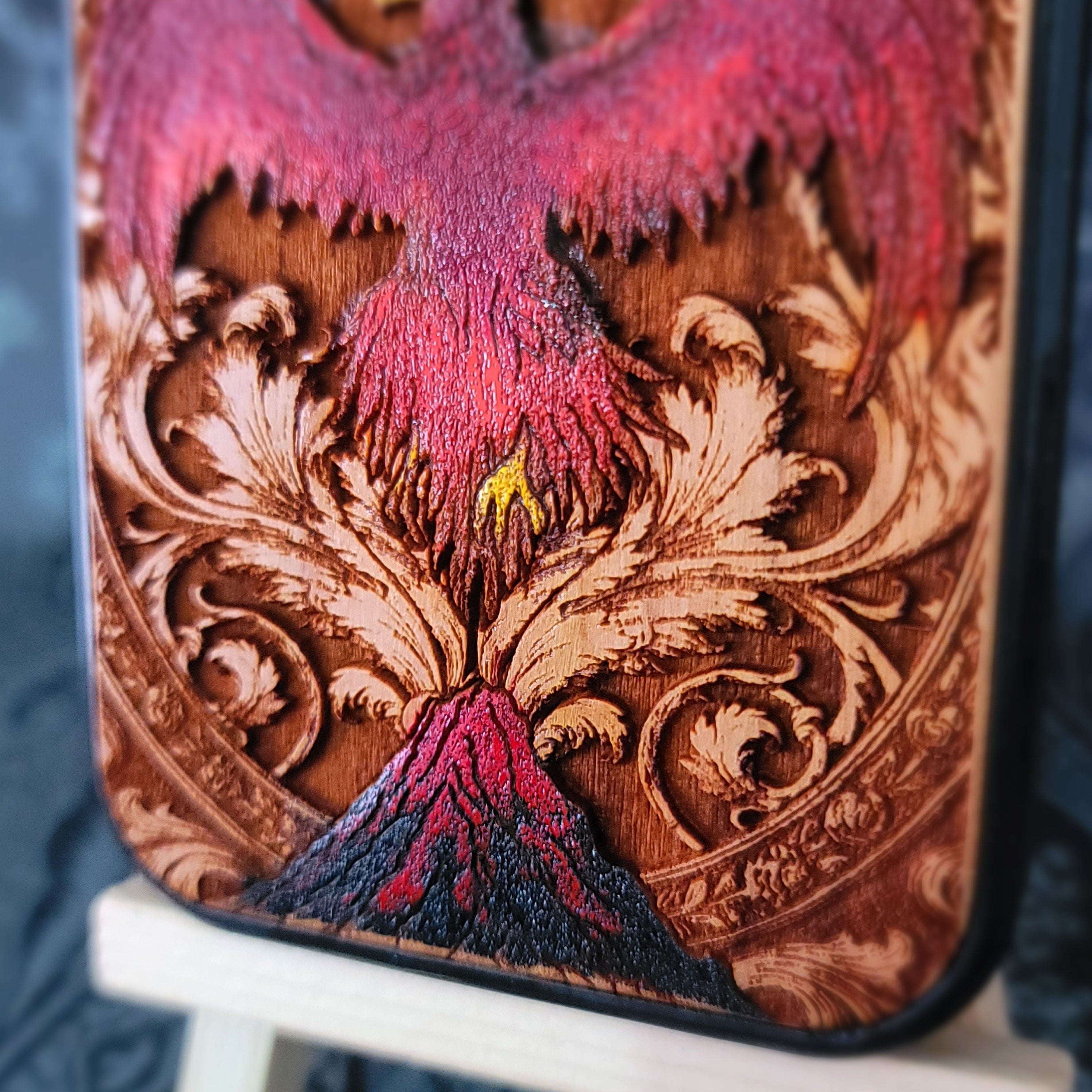 Phoenix Bird Wood Phone Case Phoenix Bird Wood Phone Case