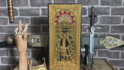 Gothic medieval warrior wall plaque for fantasy lovers
