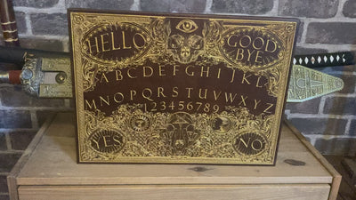 Ouija Board Walnut Stain & Gold - Large